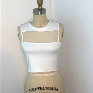 White crop with mesh details